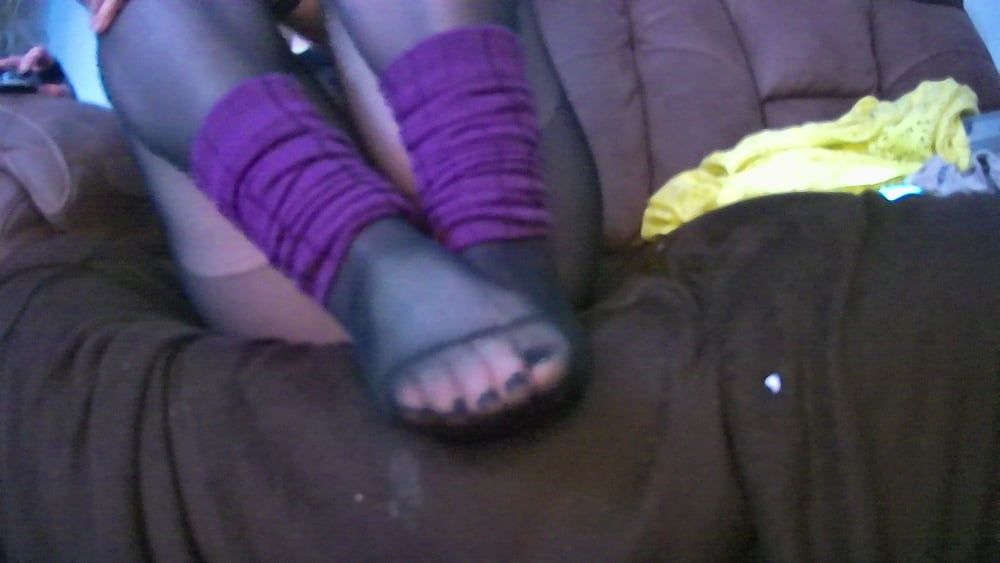 Sissy Boy Feet in Black Nylons POV #2