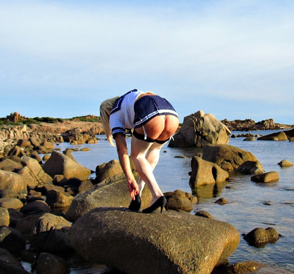 Kinky Blonde milf sailor shows ass. #22