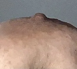 anatomy of a big brown bbw nipple close up and natural         