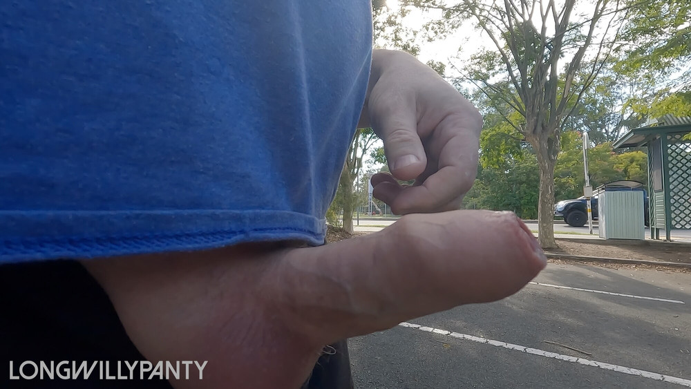 Amateur straight guy flashes his cock next to the busy road #18