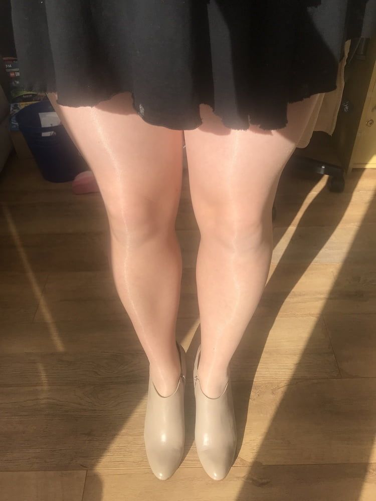 Tan pantyhose in the sun #30