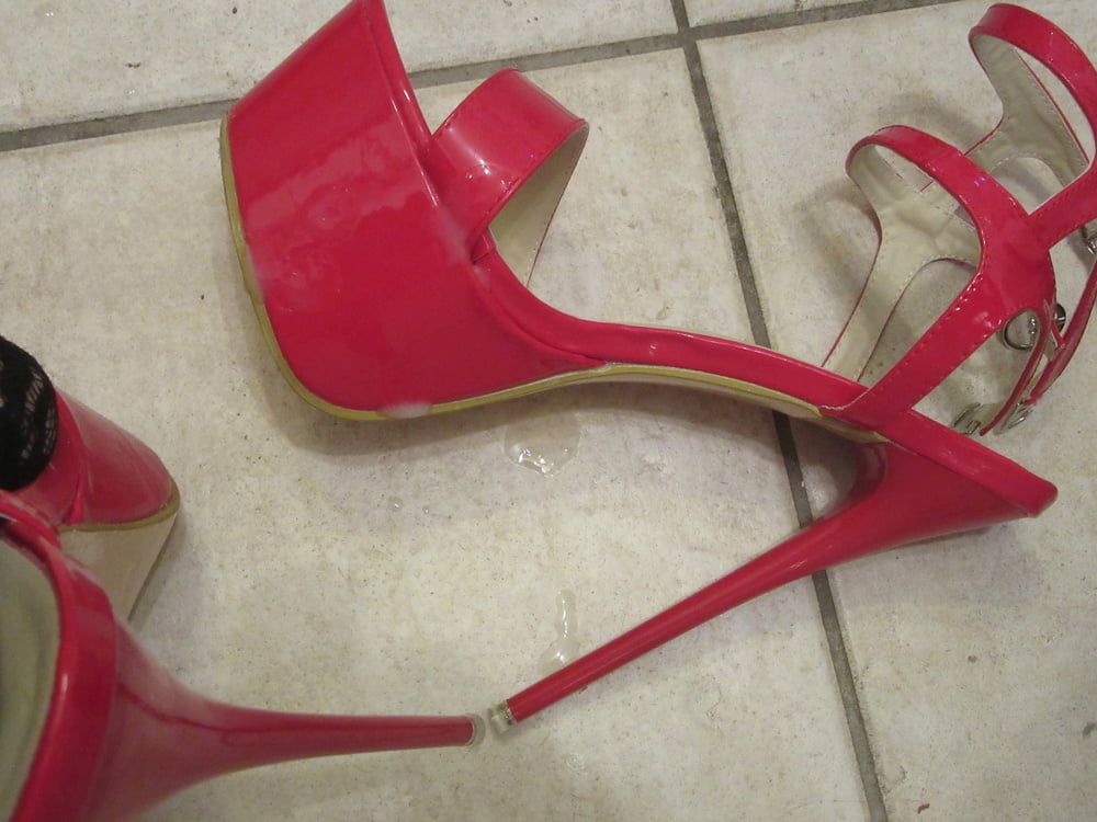 red platform sandals  #34