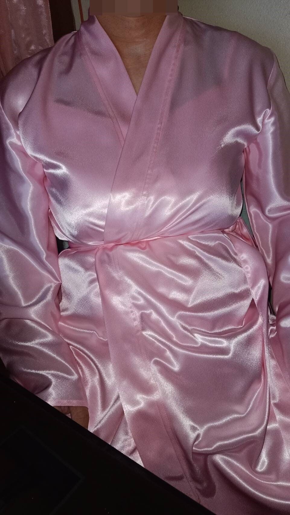 pink satin nightgown long #2