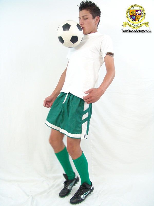 Latino teen Ferdynan poses after soccer practice #7