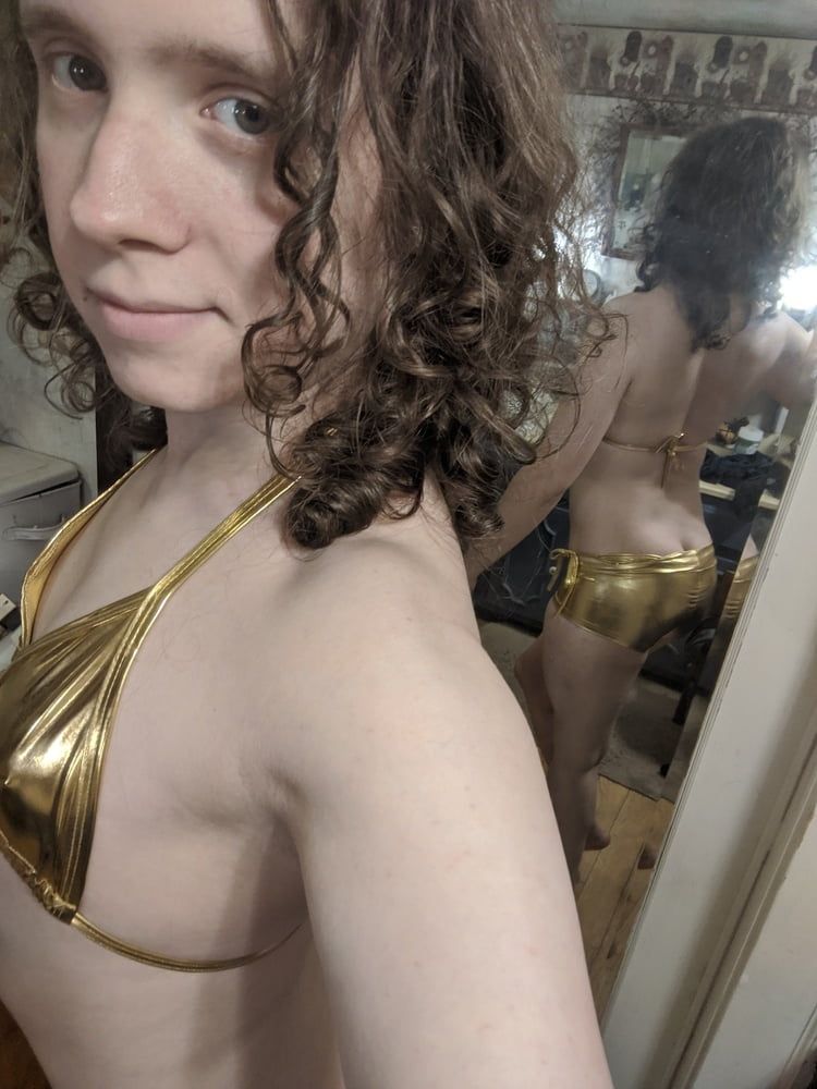 Gold Bikini and Shorts #23