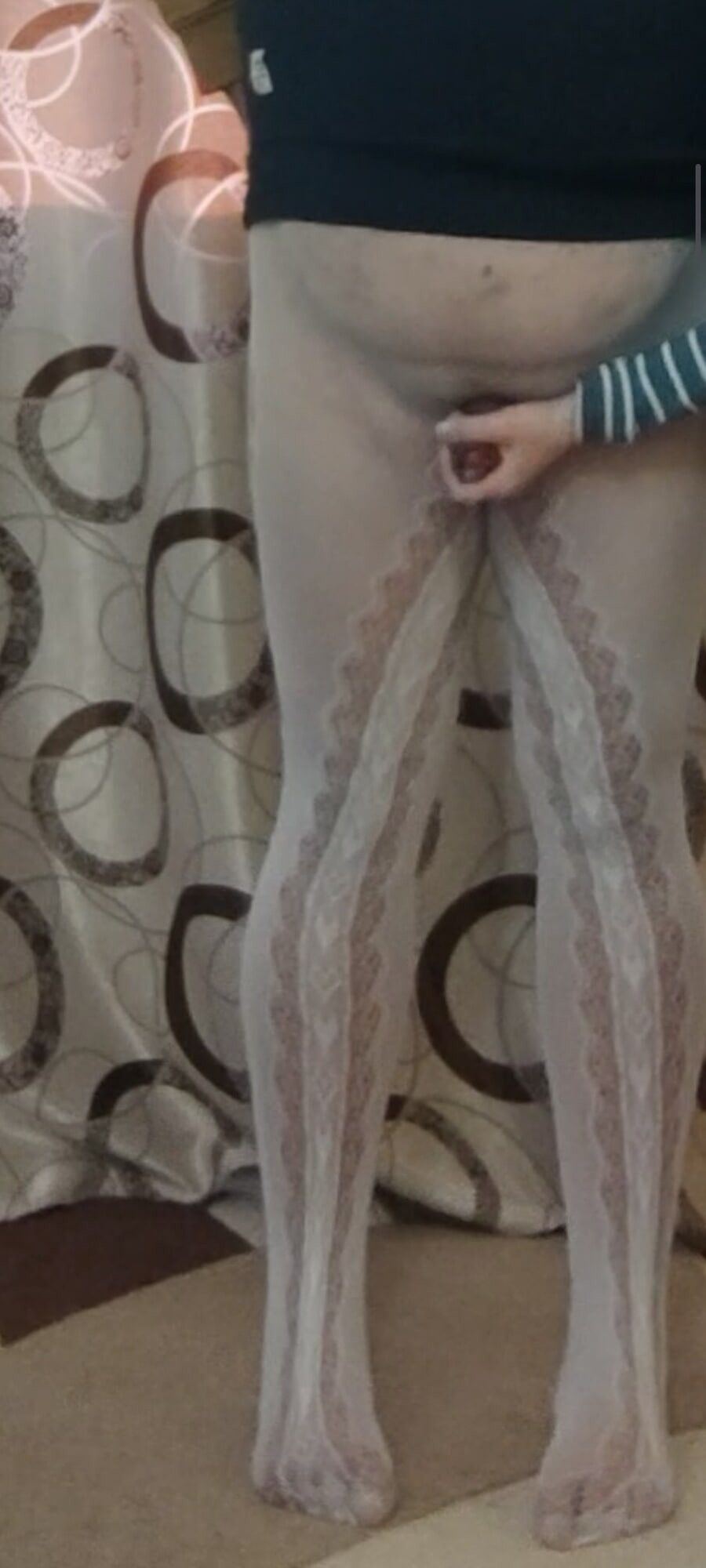 She love to Stroke my cock in pantyhose #30