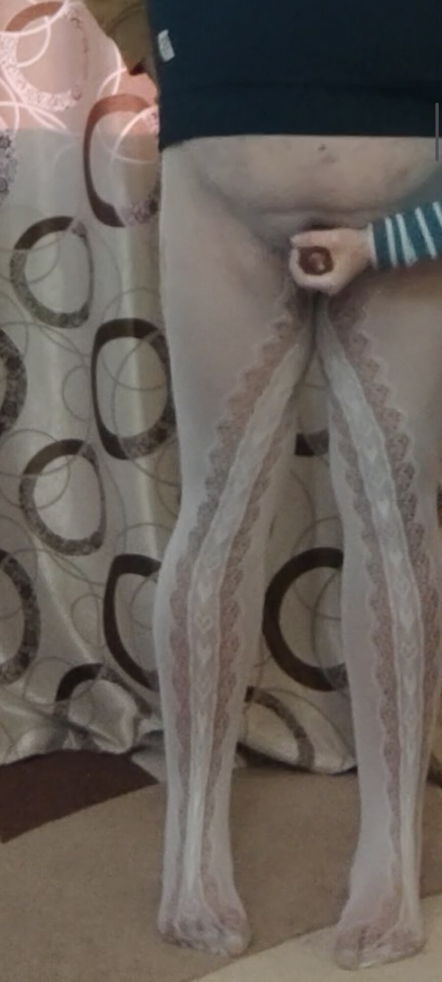 She love to Stroke my cock in pantyhose #28