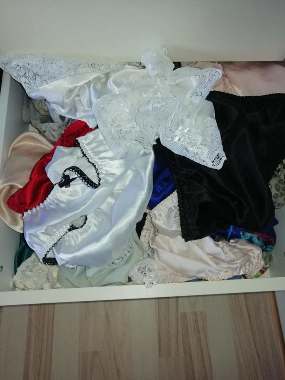 My satin panty drawer