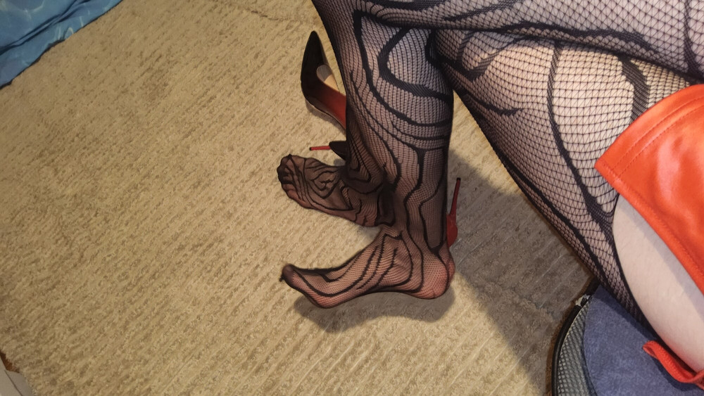 Teasing in My Fishnets #10