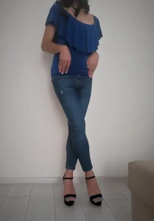 jeans platform heels         