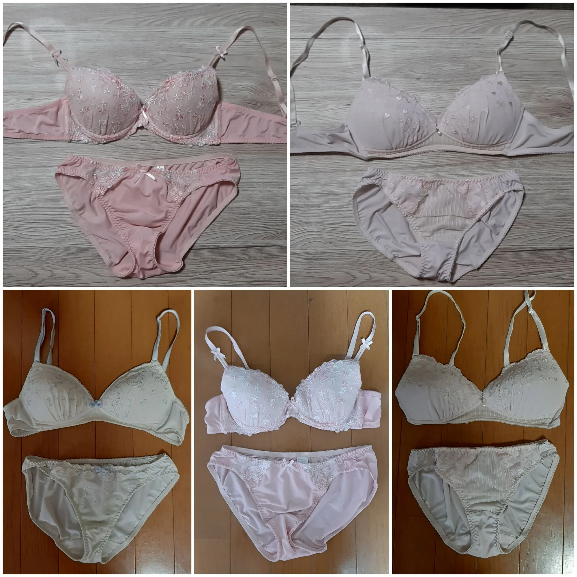 Wearing a bra and panties...