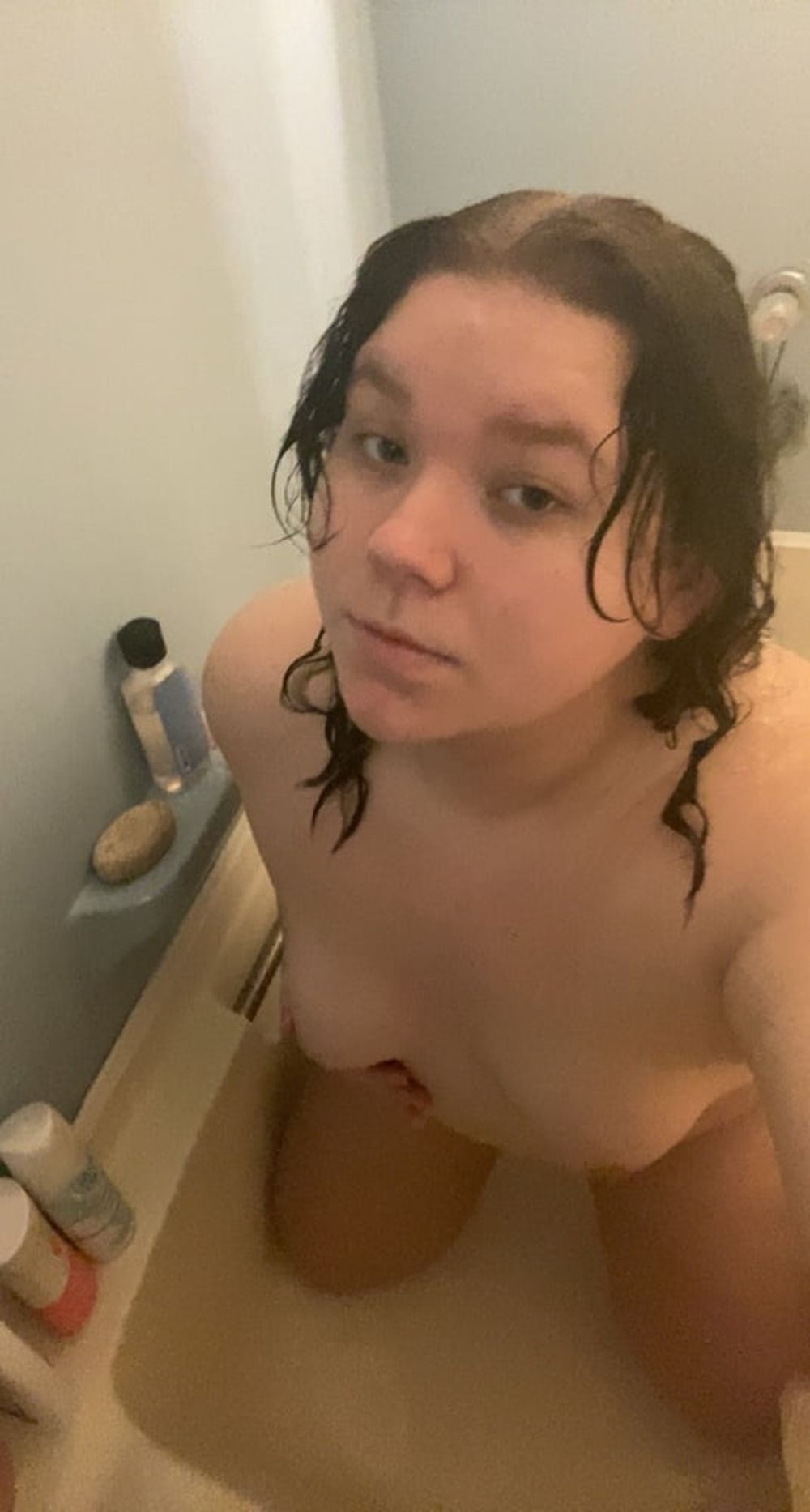 Sexy 18 year old teen BBW Lilac takes hot wet shower photos #28