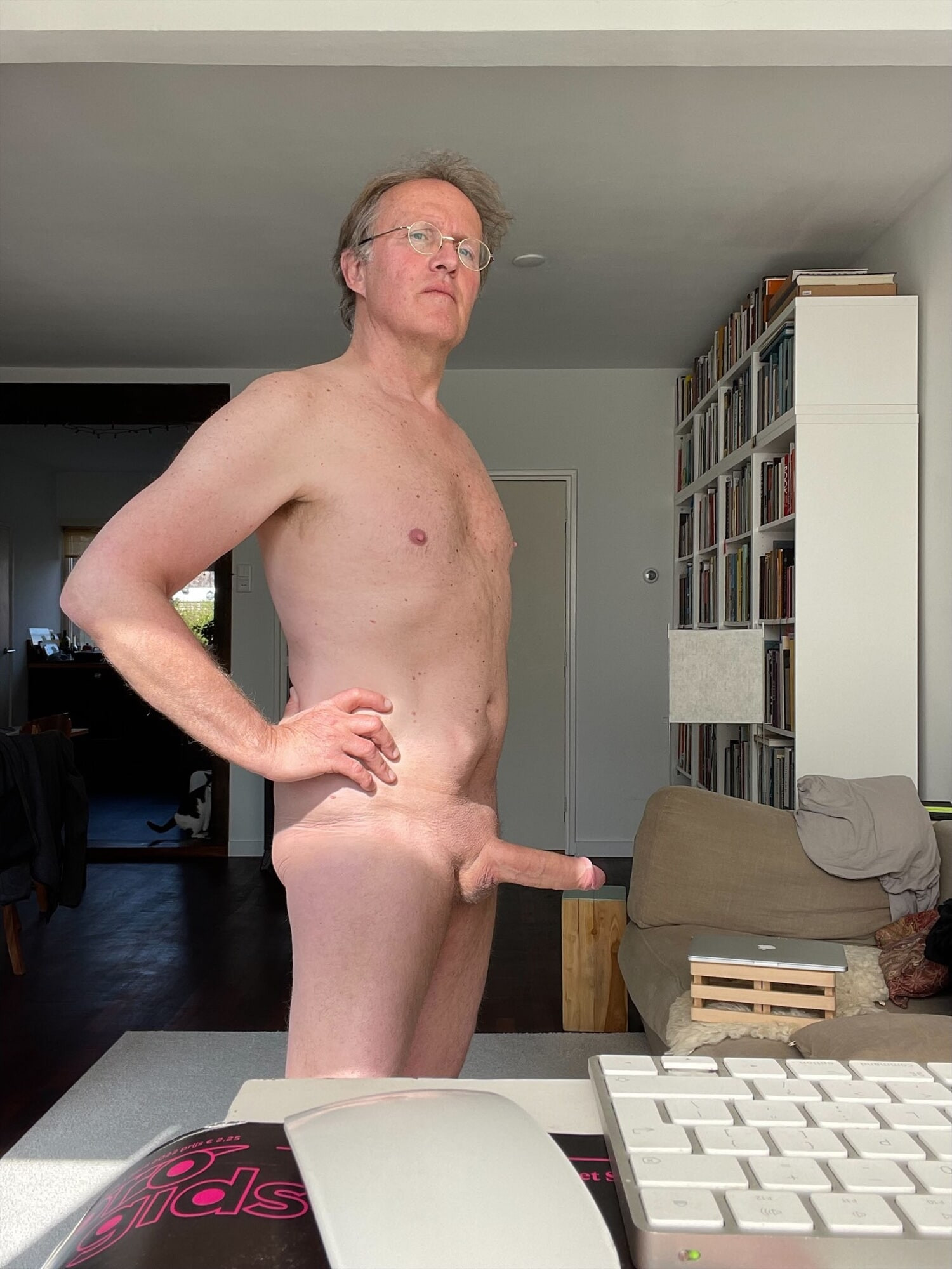 Exhibitionist exposed and erection