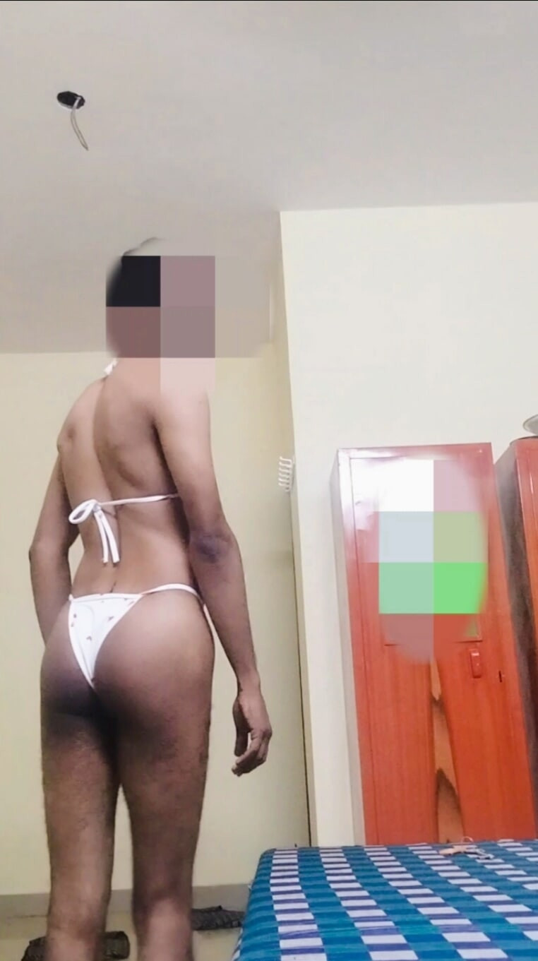 White bra and thong bikini 