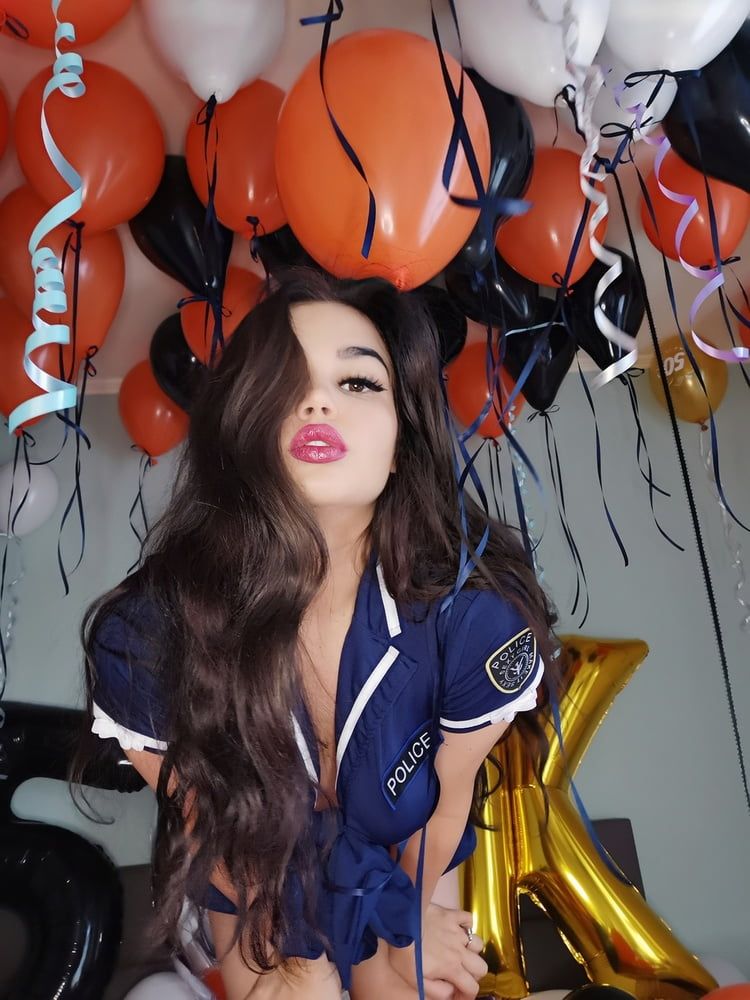 Police girl and balloons (full 63 pics set on my Onlyfans)  #14