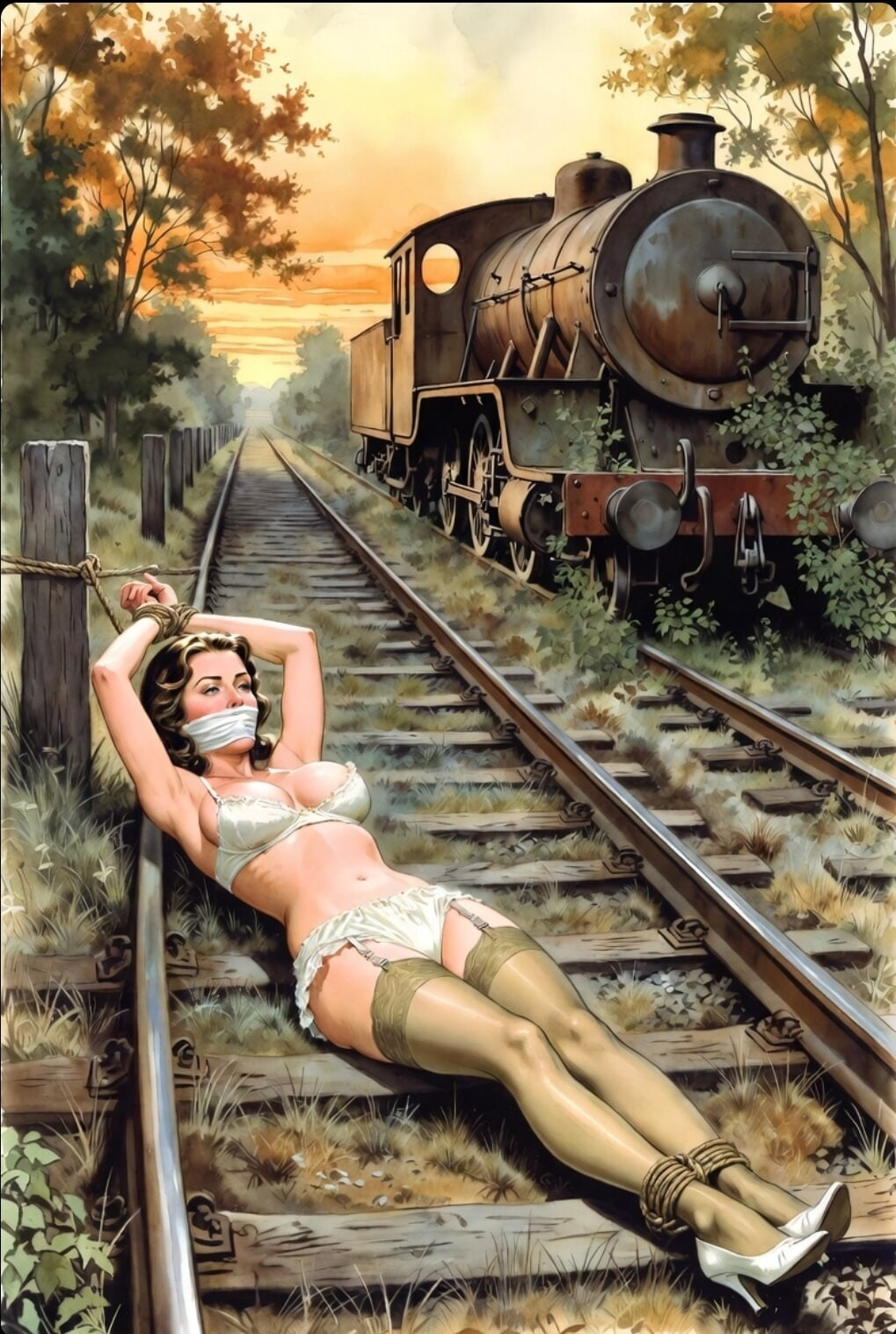 Pixwhores Experimental Enhanced: Stockings in the Railyard 1 #2