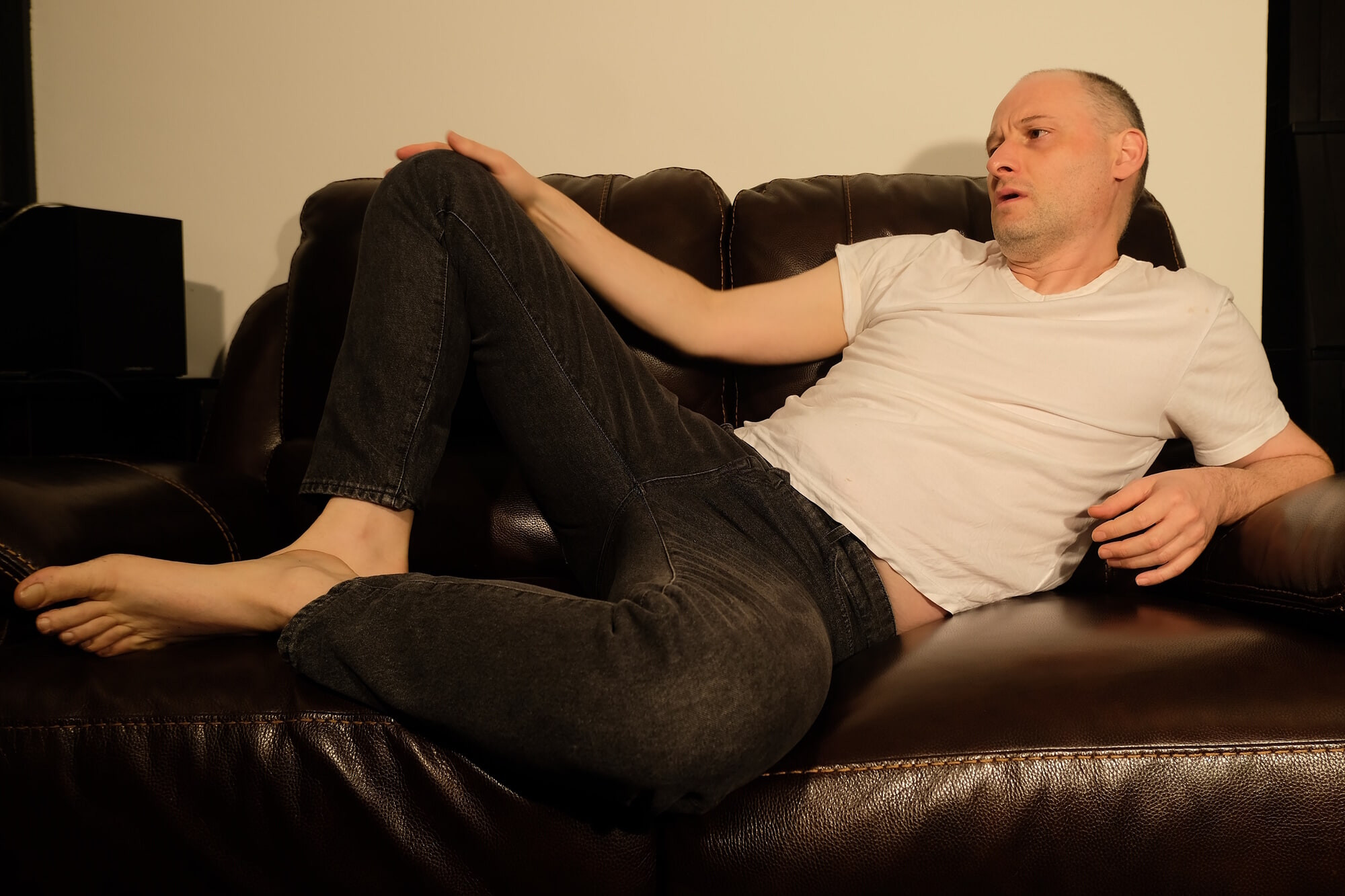 Jonathan gets naked, wanks till he cums, cumming on himself  #6