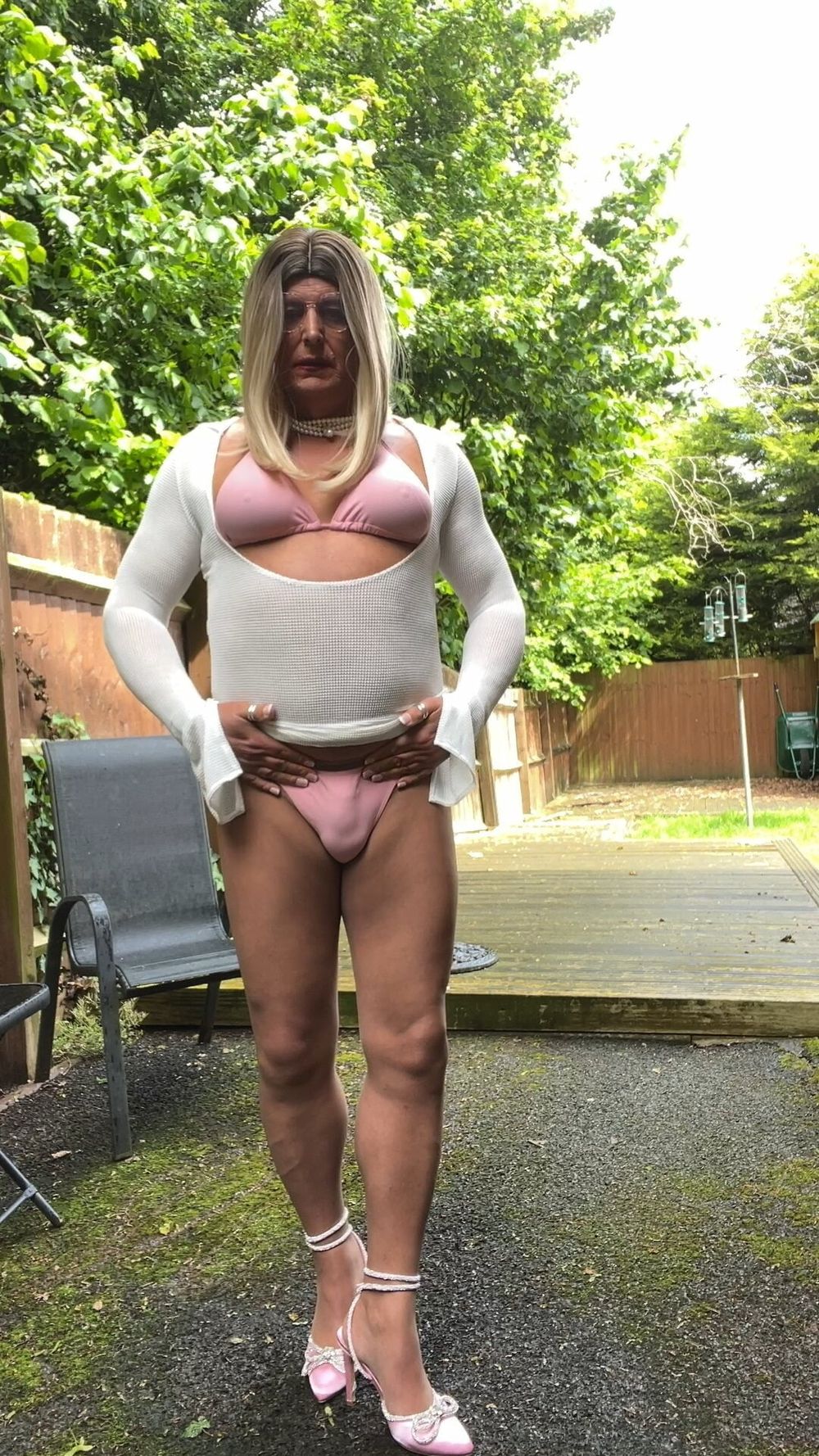 Amateur Crossdresser Kellycd2022 sexy milf in pink bikini #57