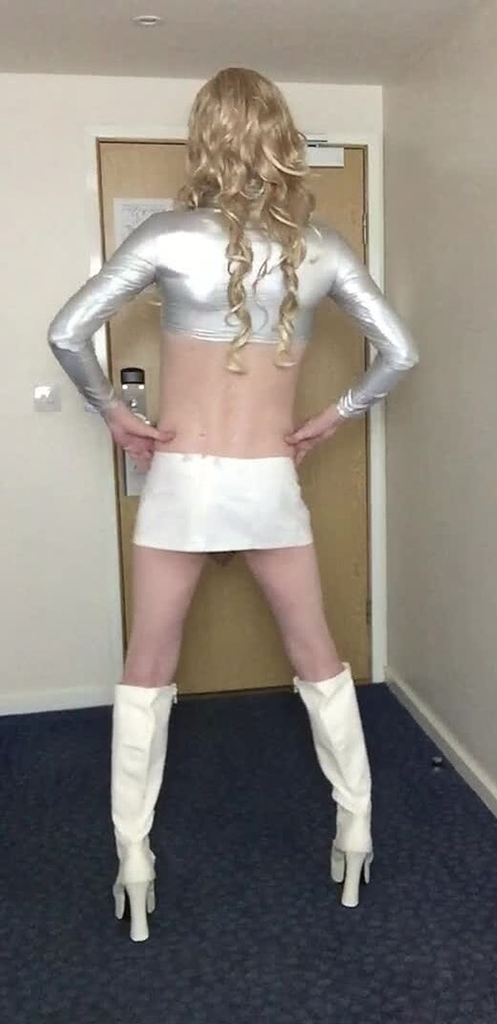 Sissy Sandra Poses In Silver #7