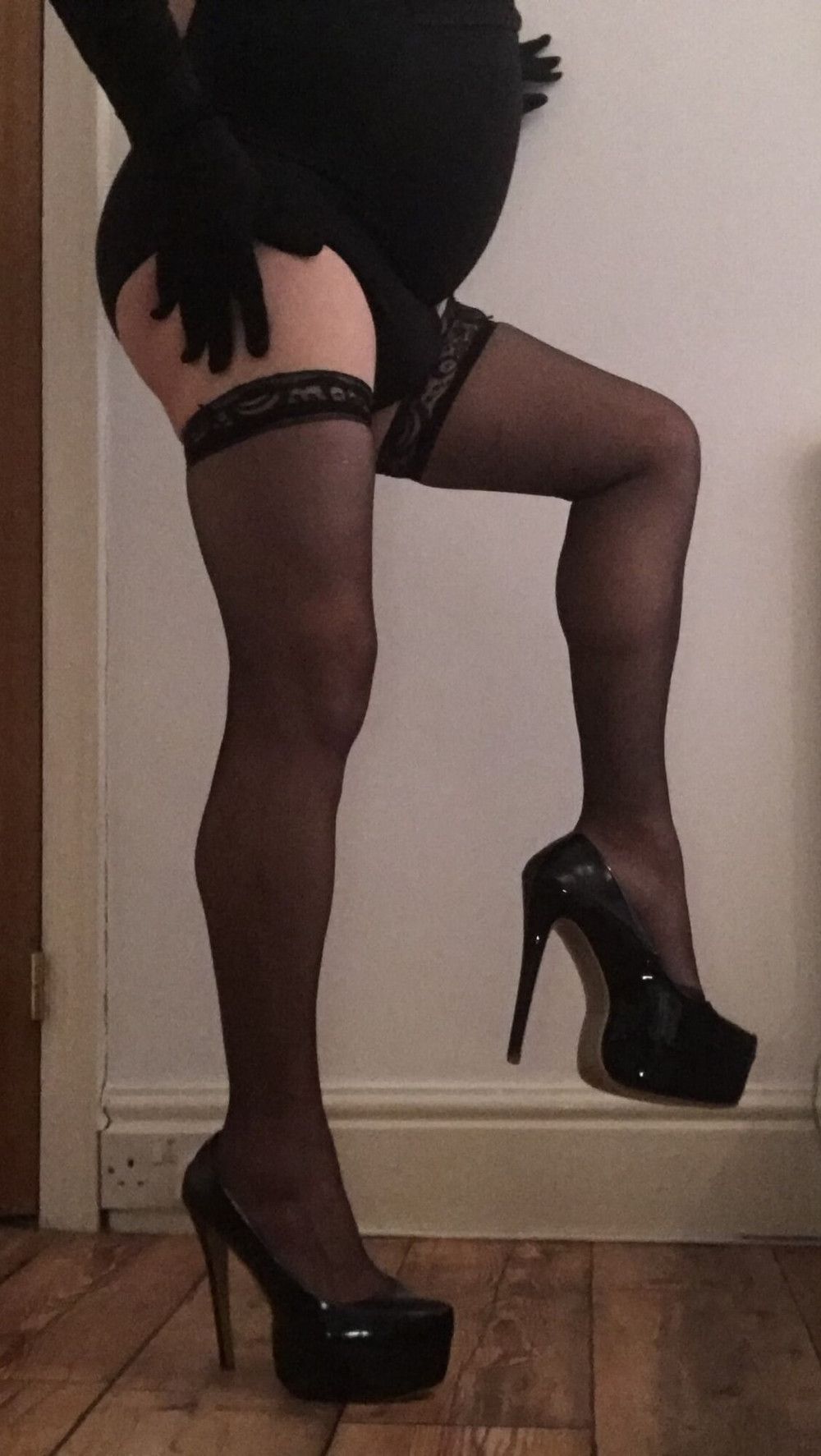 hot babe in ff black stockings (3) #8