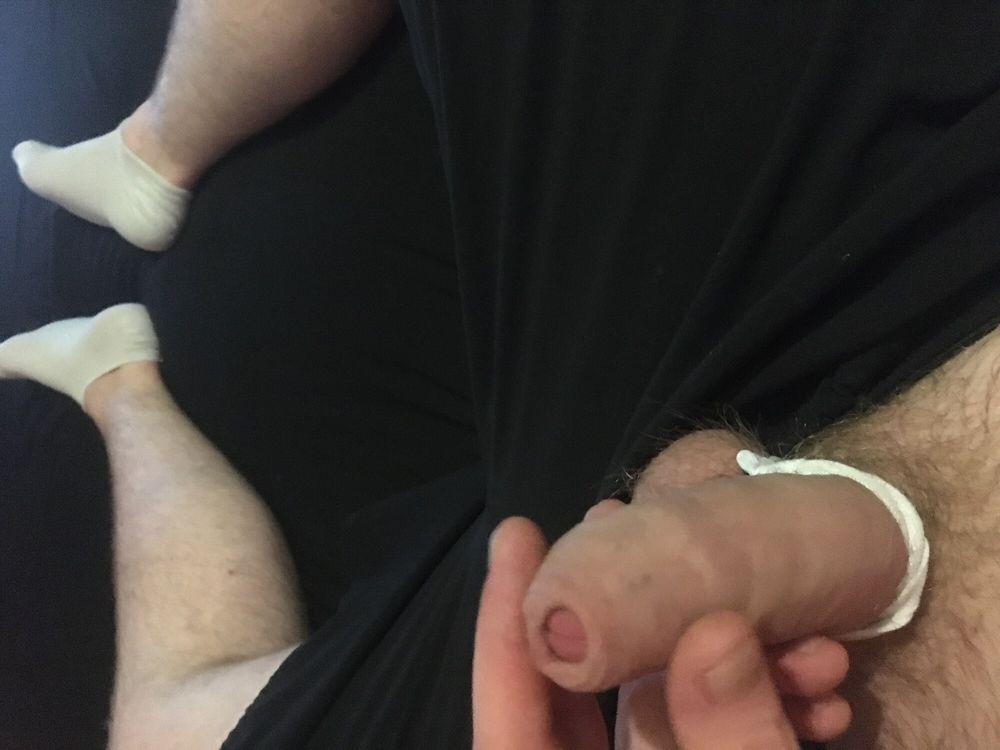 Hairy Dick And Balls Bondage Play With White Socks #2