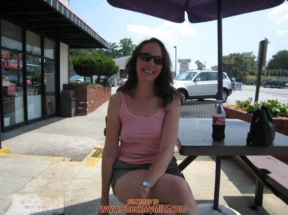 Check My MILF posing outdoors in public #10