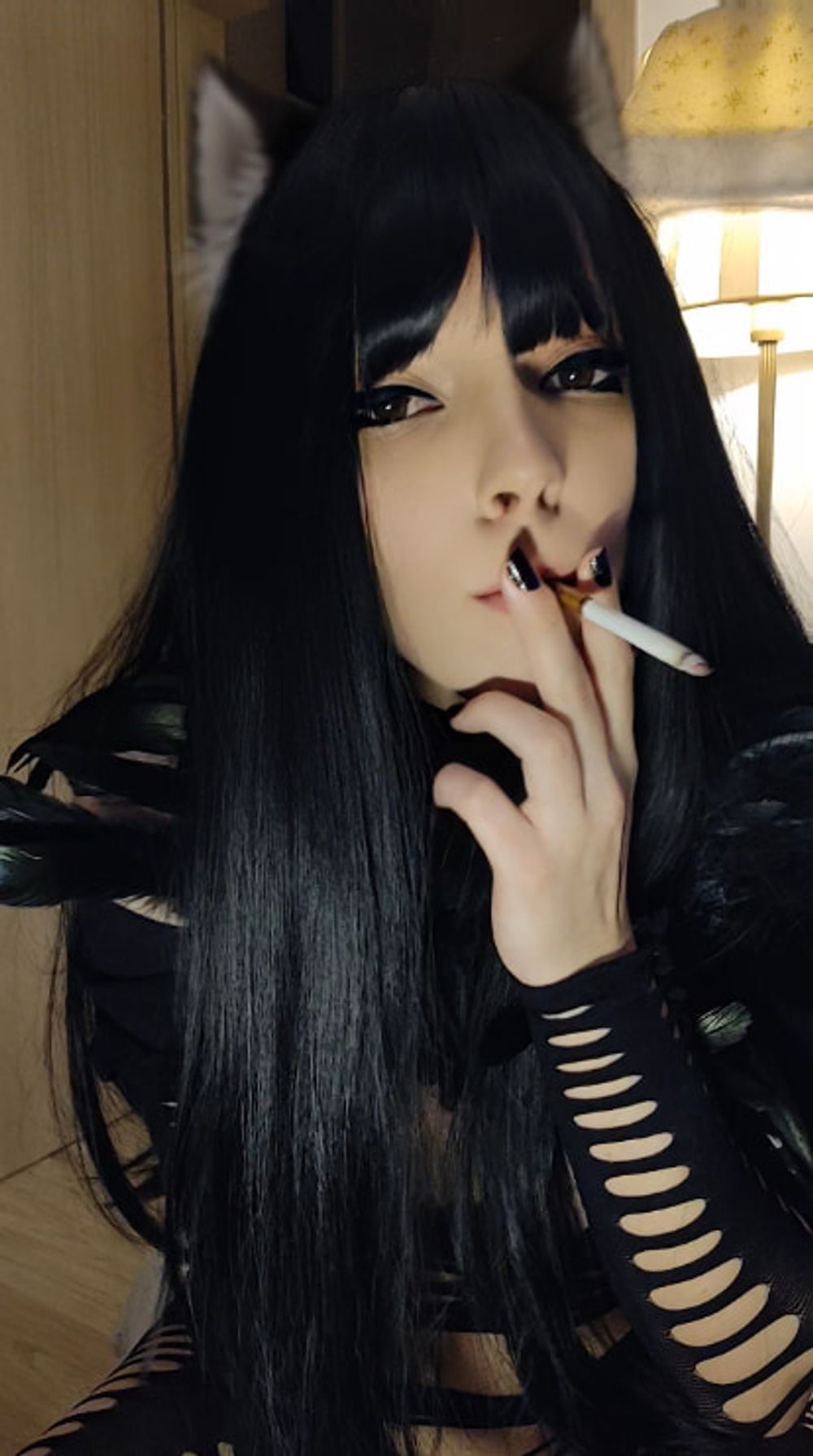 Goth puwussycat smoking #2