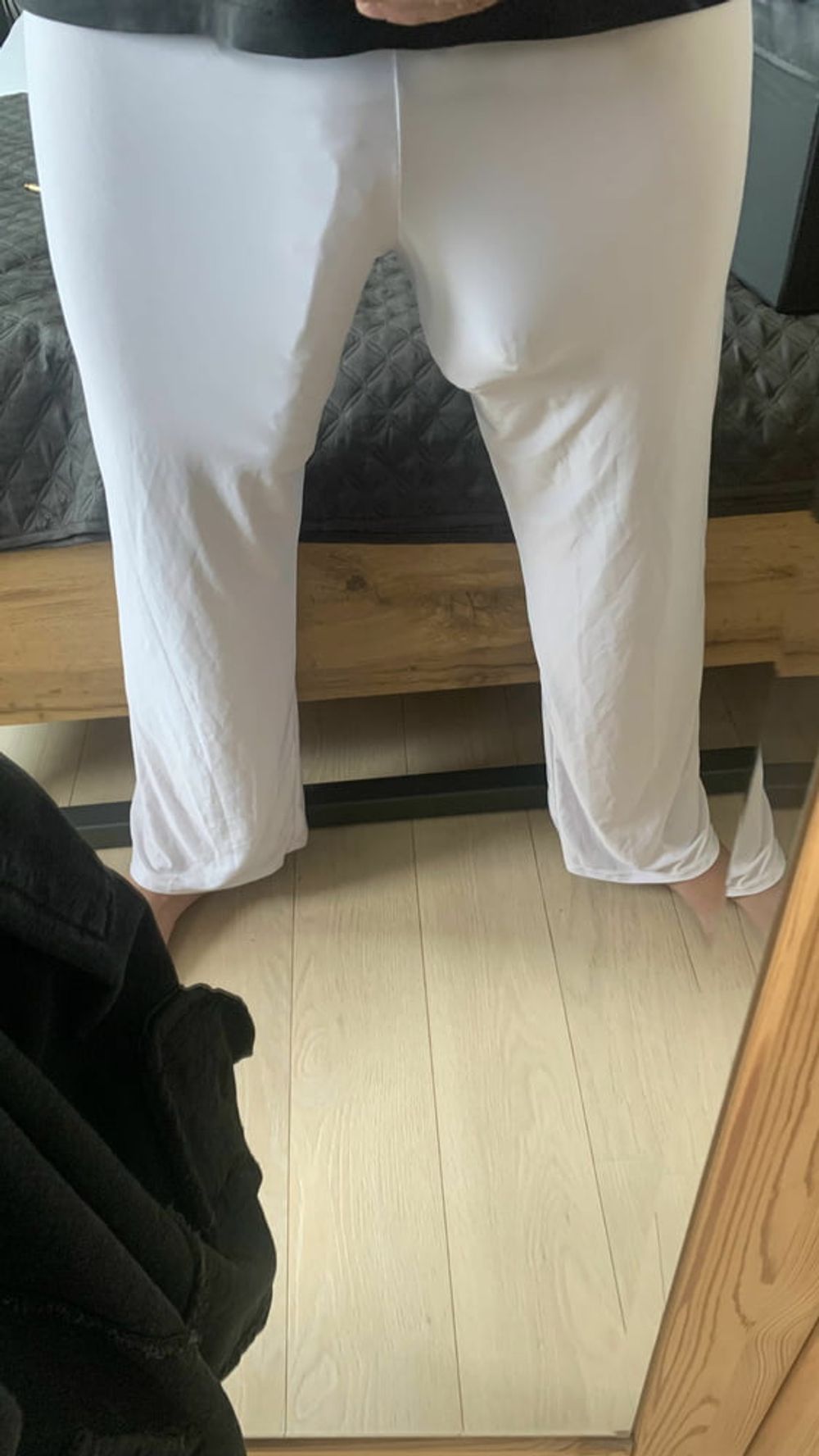 XXL Huge Cock and Balls in White Hose #4