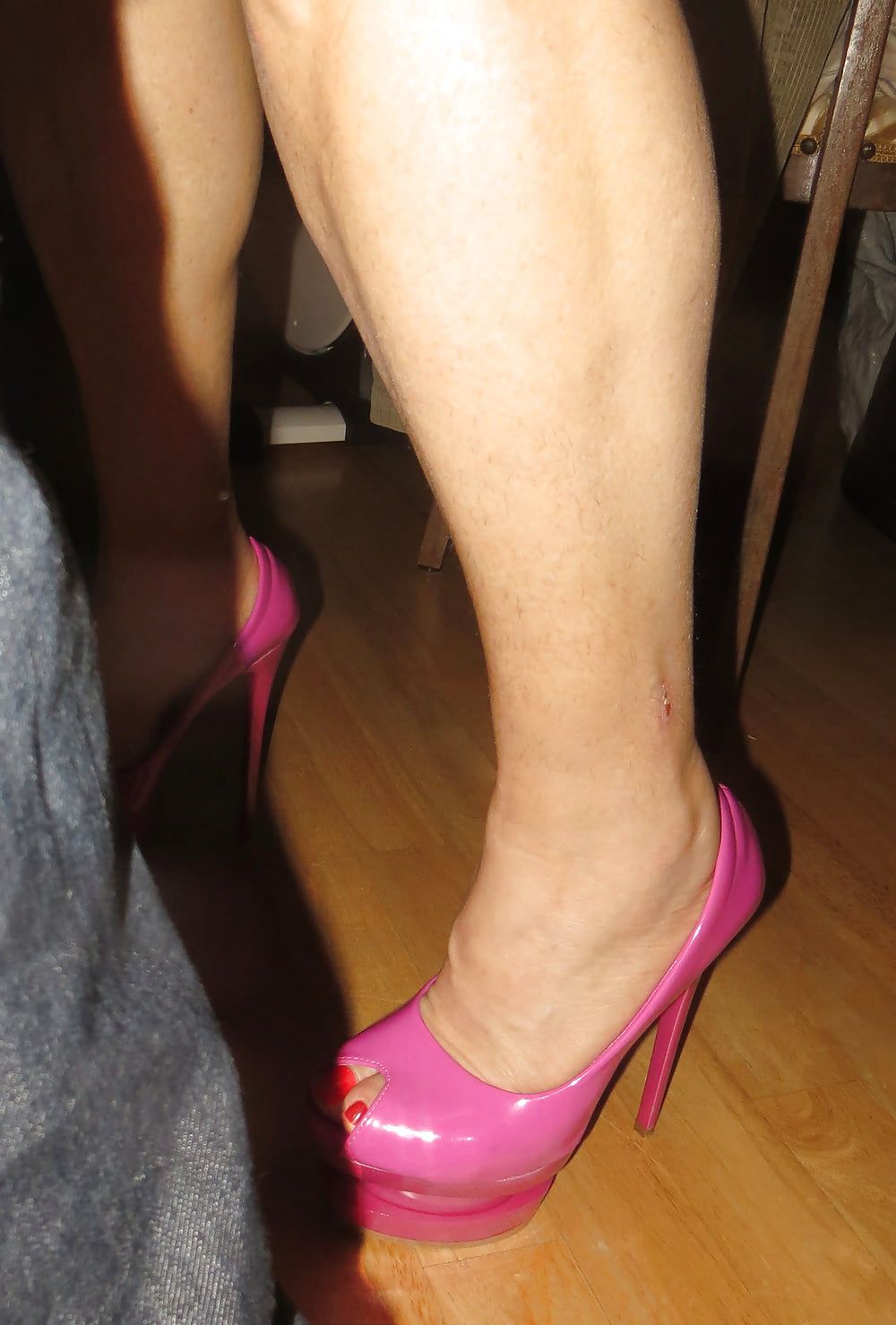 my wifes pink heels #9