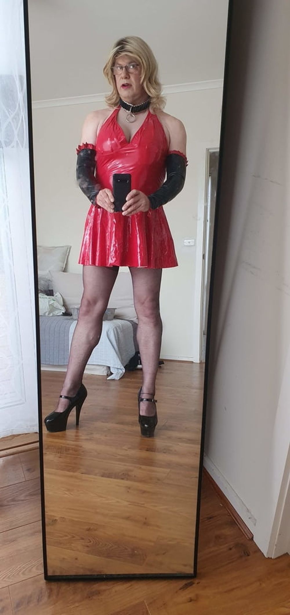 Rachel Latex in Red PVC