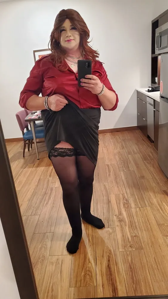 Red Satin Shirt Dinner Time