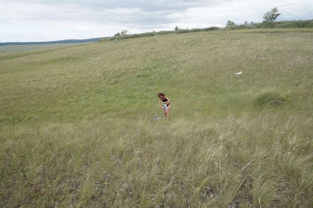 Naked on big meadow