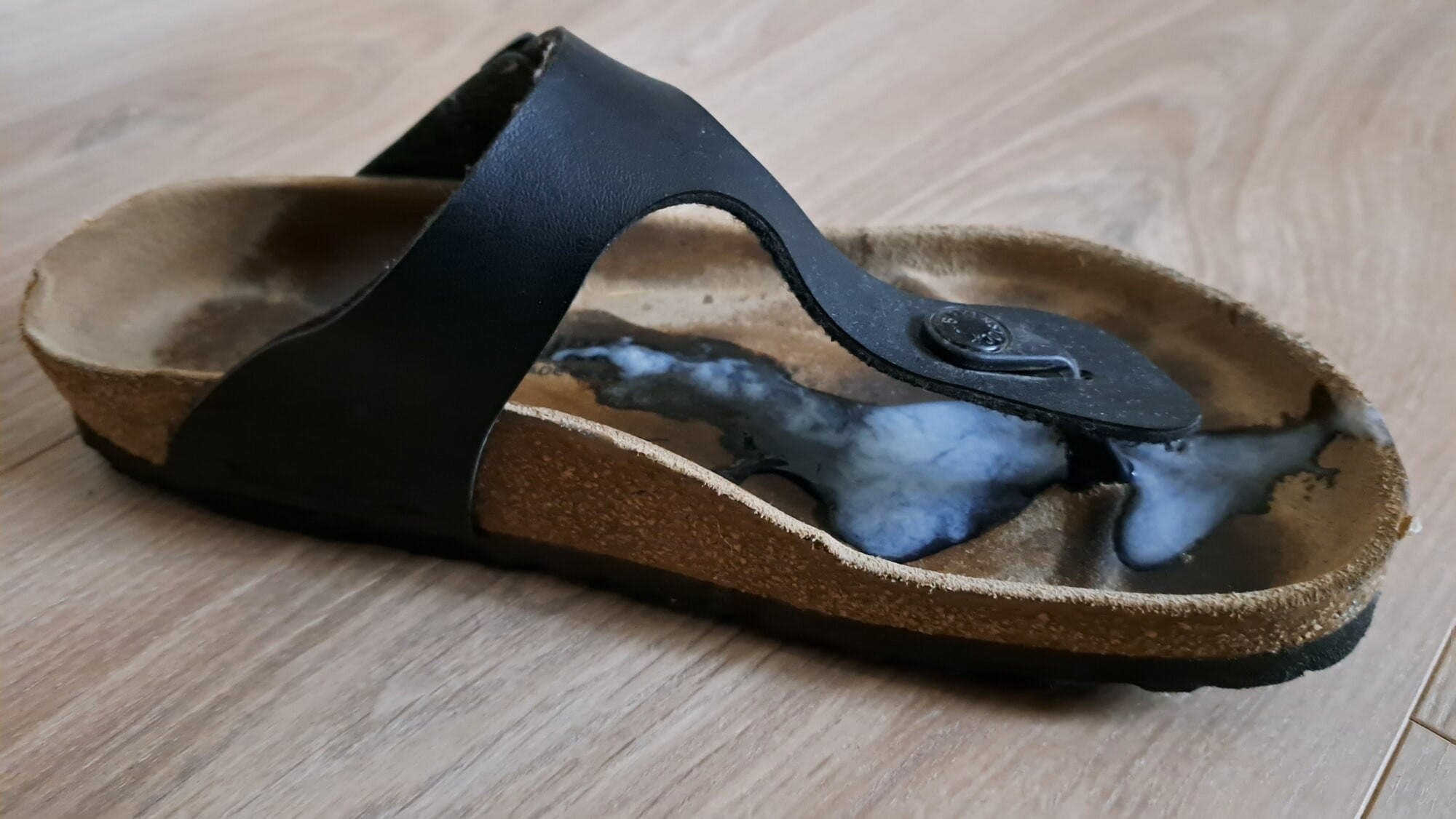 My girlfriends sweaty sandals 