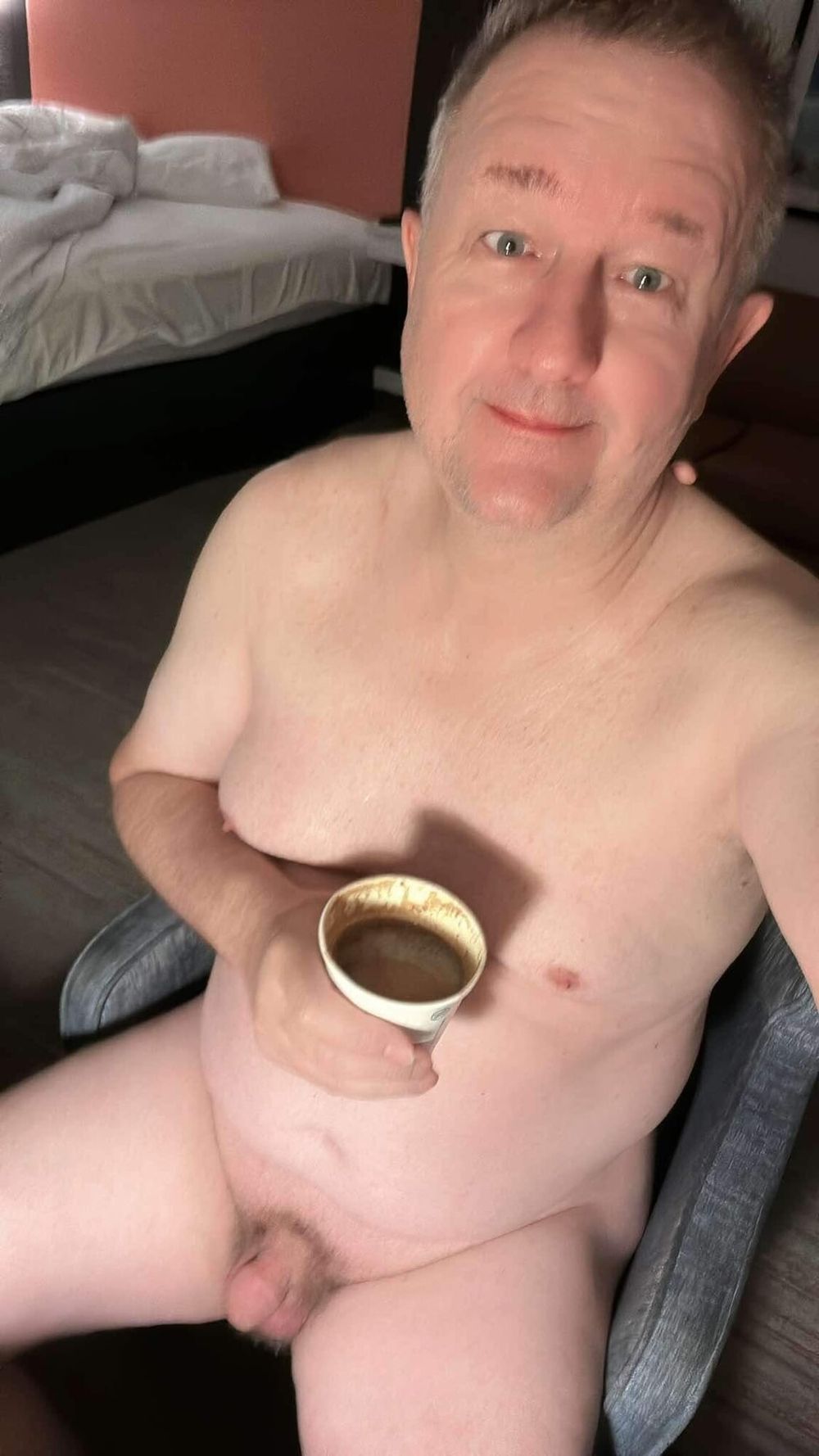 Coffee time &amp; cool chubby daddy naked  #4