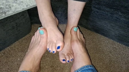Playing footsie with my girlfriend