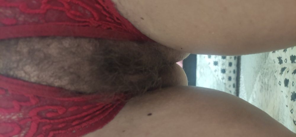 The hairy pussy of the beautiful Demona with new lingerie  #10