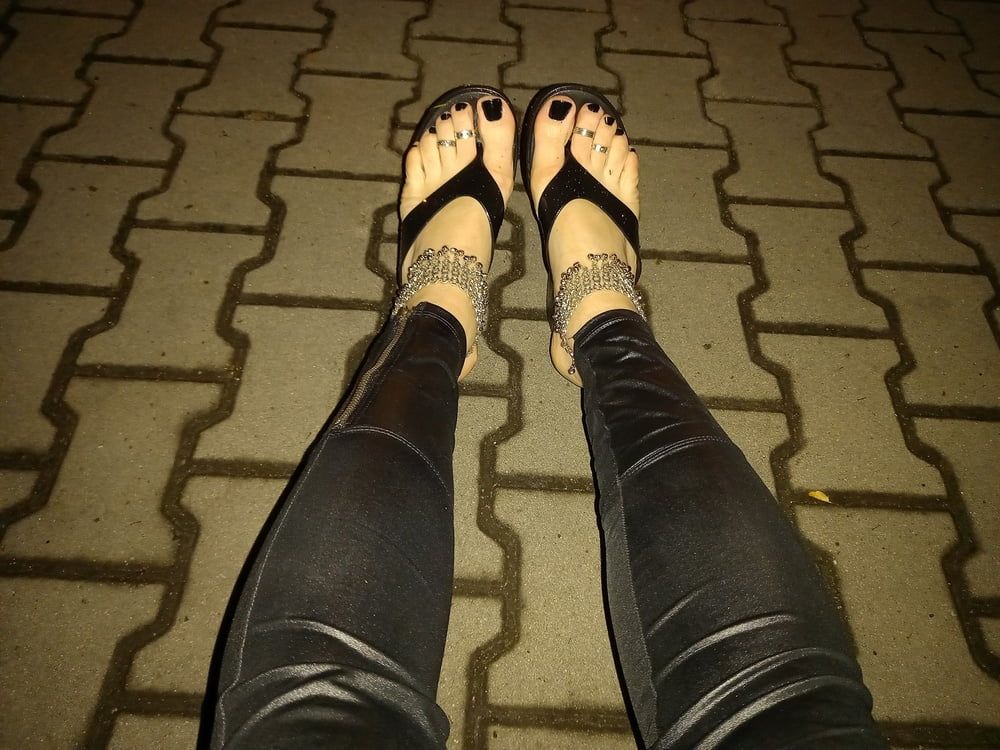 sexy feet and latex flip flops #22