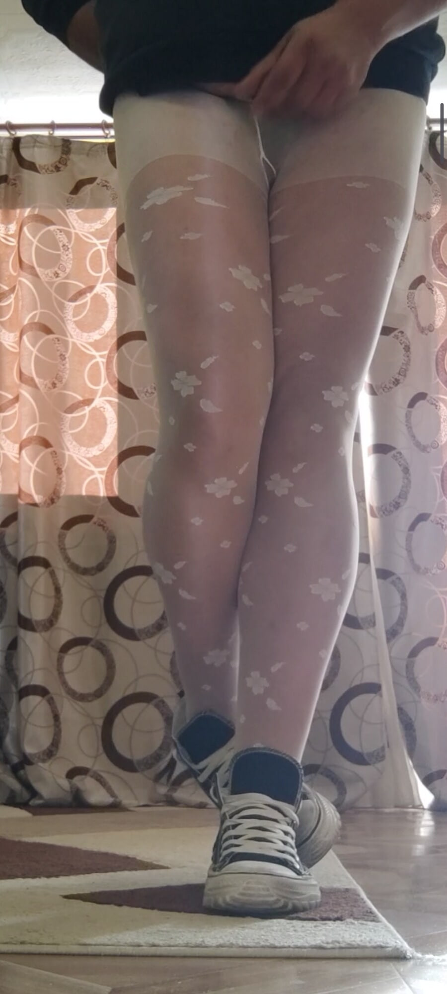 White patterned pantyhose are so sexy  #3