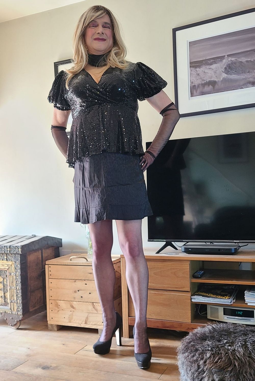 crossdresser in stockings and heels #4