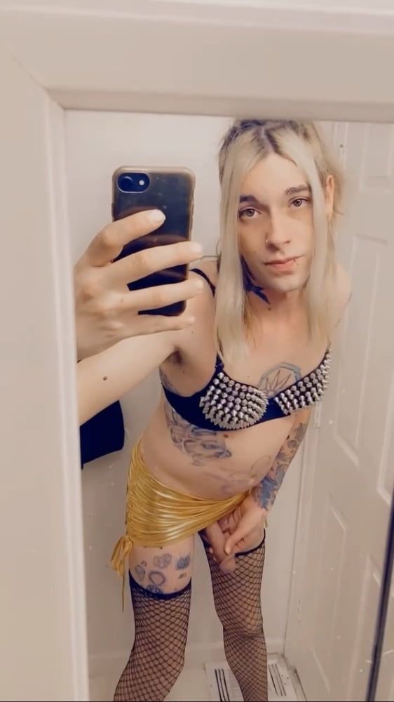 Sexy Gold Miniskirt Slut #43