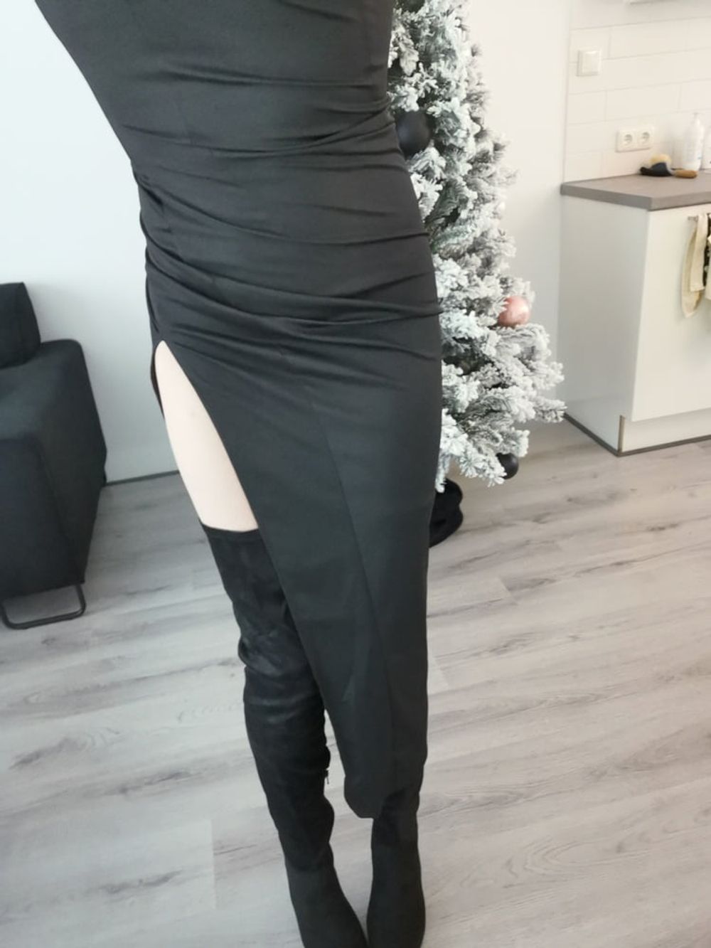 My new dress and thigh high boots #3