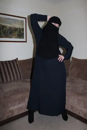 wife in burqa niqab stockings and suspenders         