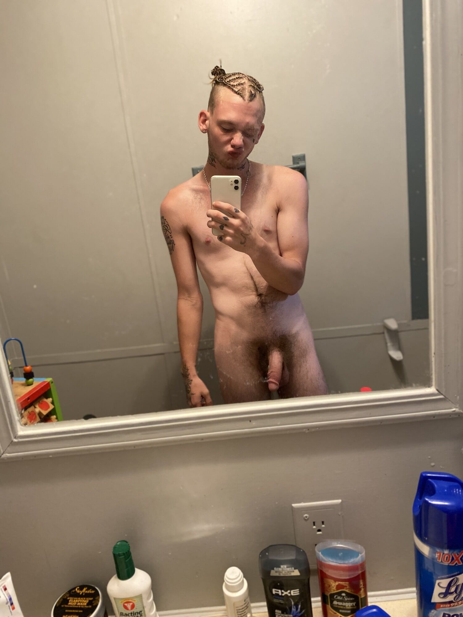 Young white boy with a big cock