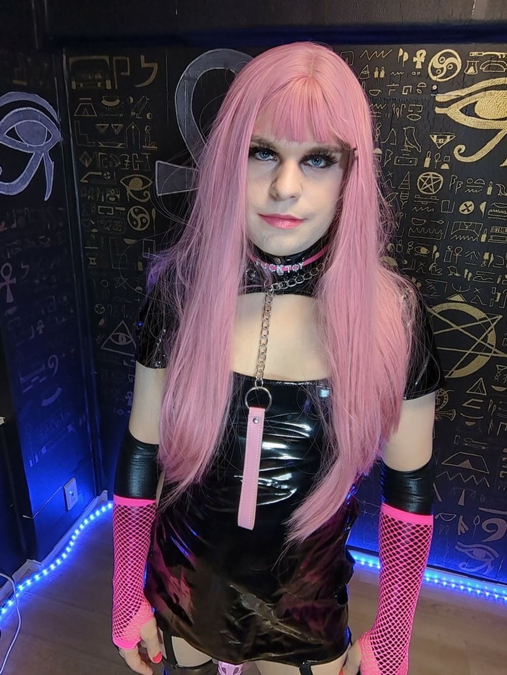 PINK LATEX SISSY SHEMALE TGIRL TRANNY #7