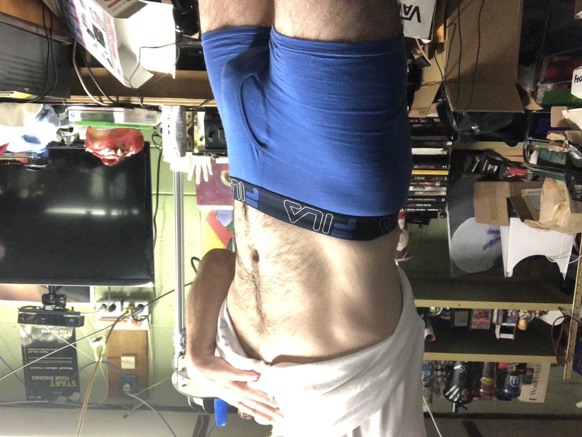 Me in tight blue boxers #3