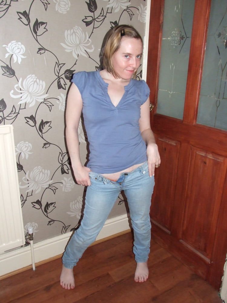 cute blonde posing in jeans and shirt  #12