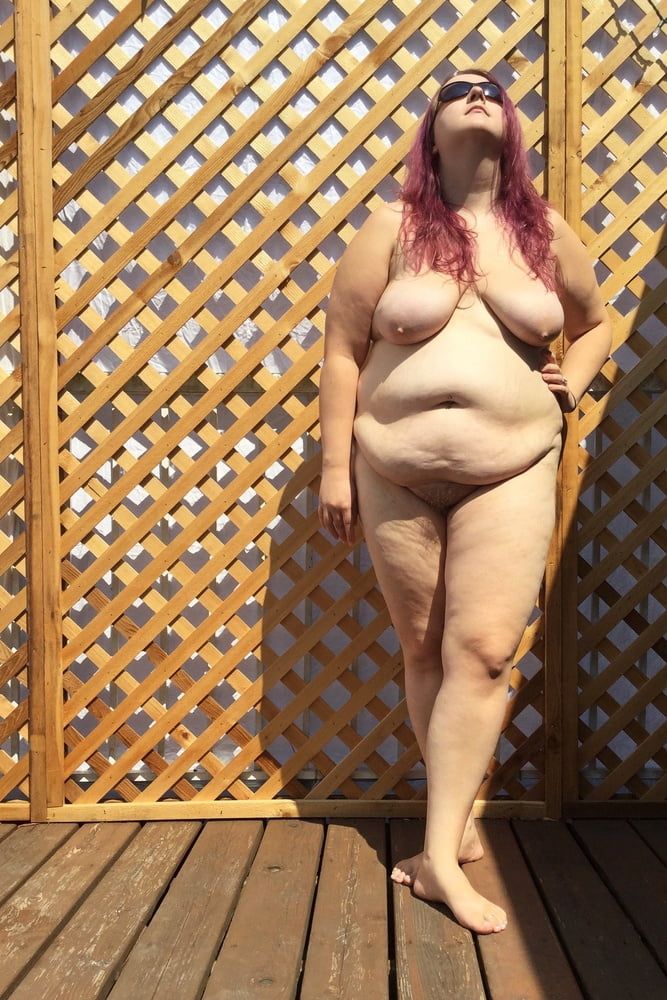 Cute young BBW nude outside #2