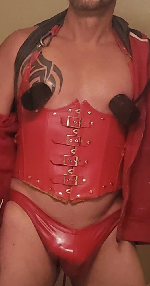 Red corset & gloves #6