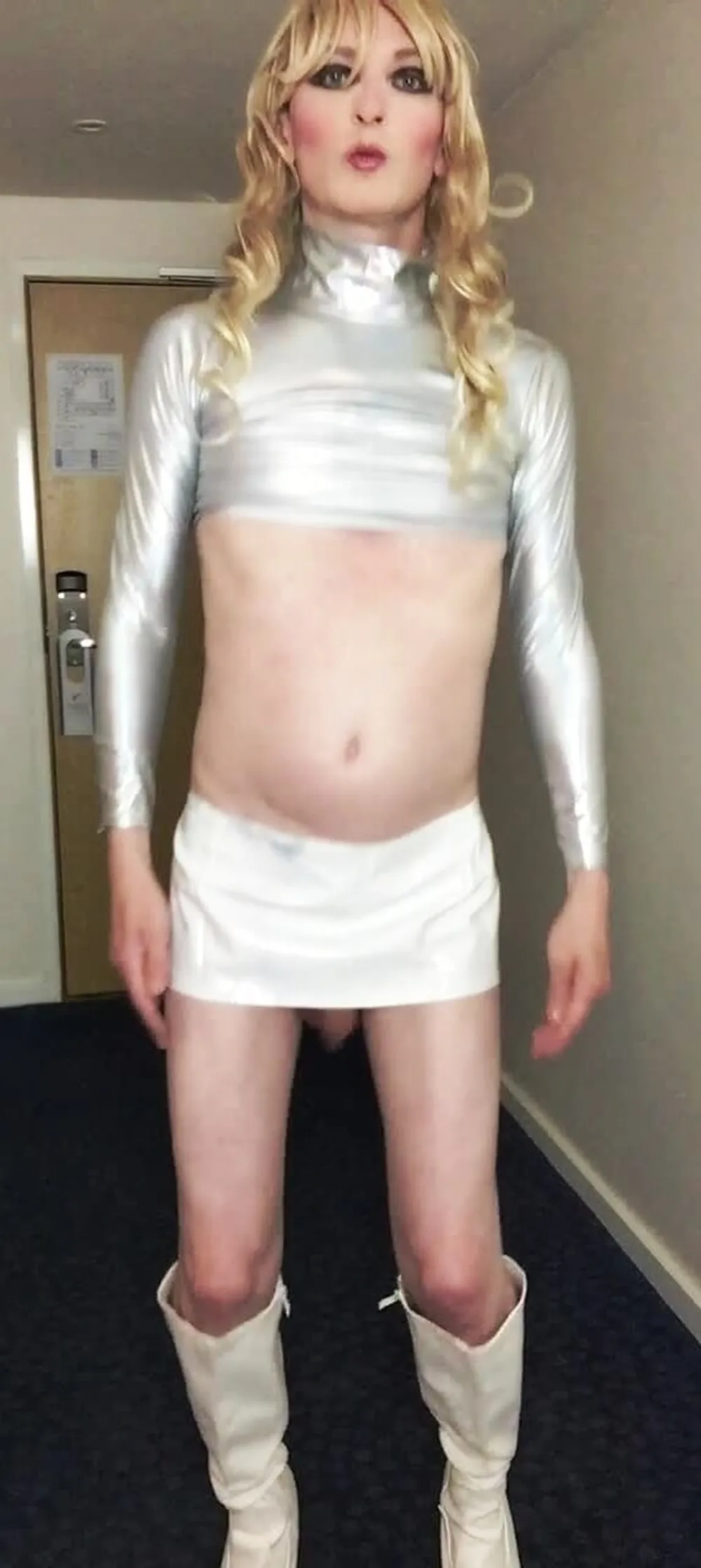 Sissy Sandra Poses In Silver #6