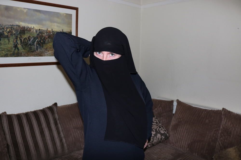 Wife in Burqa Niqab Stockings and Suspenders #4